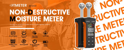 BTMETER Wood Moisture Meter - Pinless Moisture Detector Measur Depth 20-40mm Non-Destructive Moisture Tester with Masonry