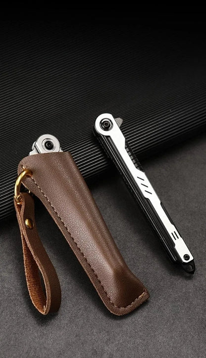 M390 Steel Feather Pattern Folding Knife Outdoor Camping Pocket Knife Portable Fruit Knife High Hardness Folding Knife