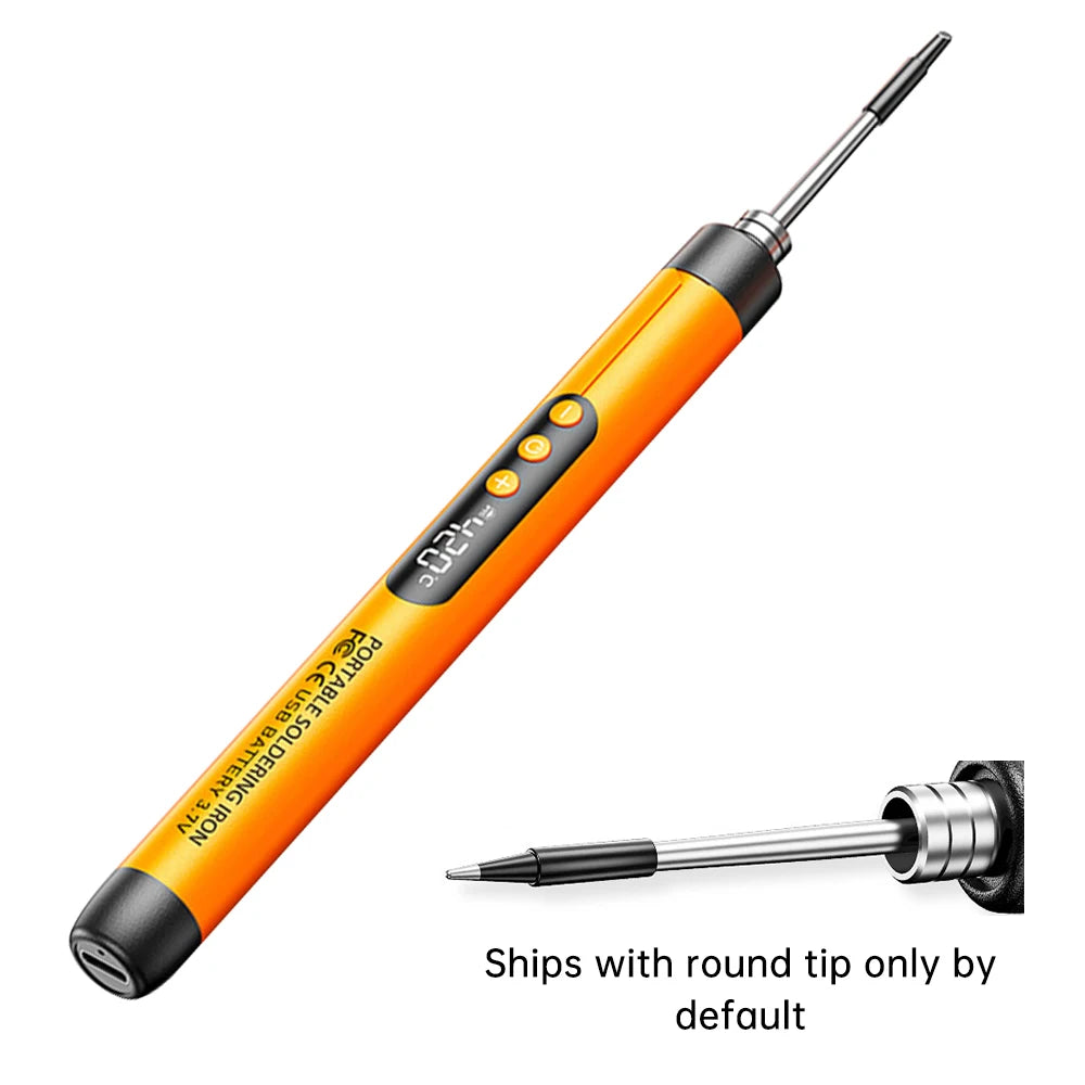 Wireless USB Soldering Iron Kit Replaceable C200S Tip 5-Gear 260-420℃ Auto Sleep Mode 1000mAh Type-C Rechargeable Welding Tool