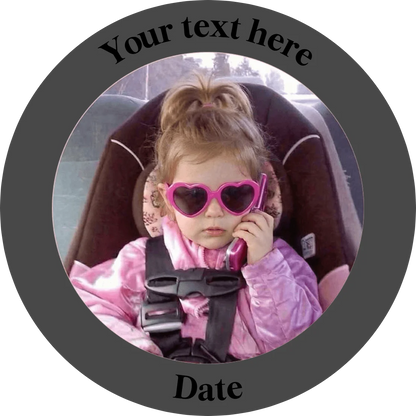 Custom Photo Stickers Personalized Waterproof Round Text Labels Custom Image Birthday Party Gift Wrapping Decor DIY Souvenir Kit