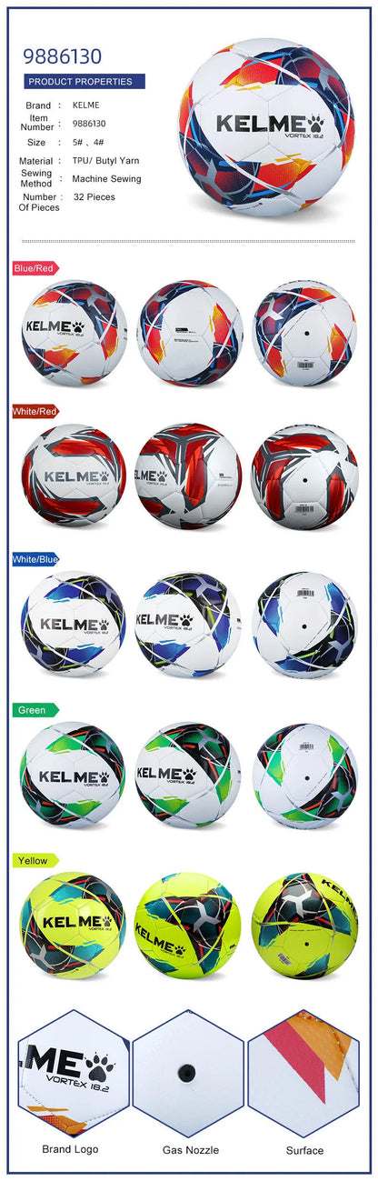 KELME Professional Football Soccer Ball TPU Size 3 Size 4 Size 5 Red Green Goal Team Match Training Balls Machine Sewing 9886130