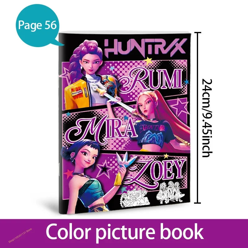 Stress Relief Coloring Book Cute Anime Girls 36/56 Pages Relaxing Activity Book for Adults Kids Birthday Gifts