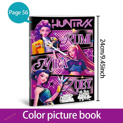 Stress Relief Coloring Book Cute Anime Girls 36/56 Pages Relaxing Activity Book for Adults Kids Birthday Gifts