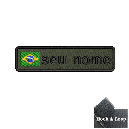 1PC 10cmX2.5cm Custom Name Flag Patch Badge Iron On Hook Loop Army green Netherlands Germany Russia France Belgium Italy Spain