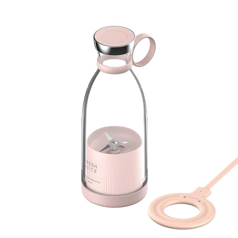 Ready Stock 350ml Fresh Juicer Mini Blender for Travel USB Juicer Cup Fruit Juice Mixer Portable Juicer Ice Crusher Smoothie