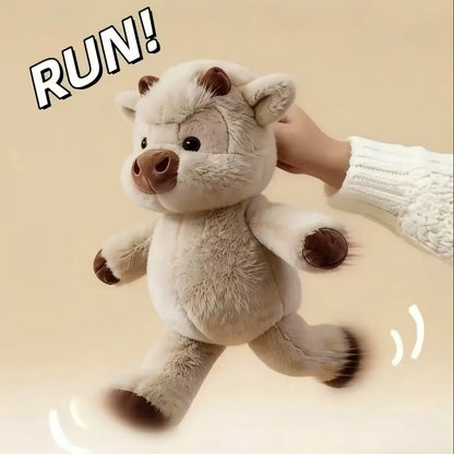 Adorable Highland Cattle Plush Toy - Huggable Running Cow Stuffed Animal Made with Premium Soft Fabric, Soothing Companion