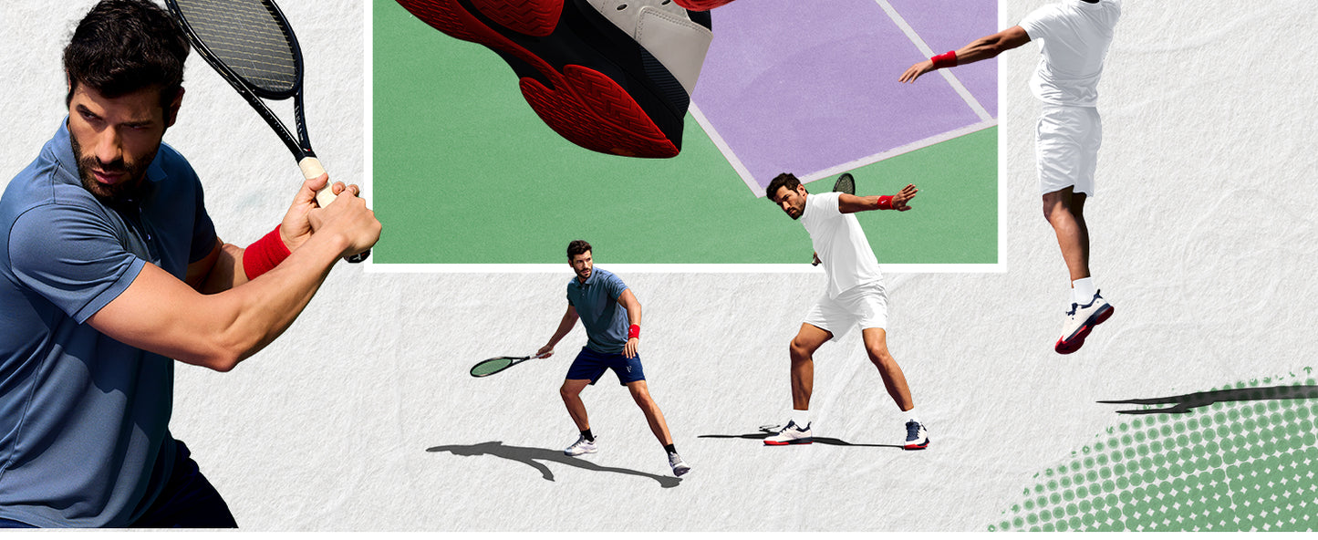FitVille Tennis Shoes Wide Casual Sports Shoes for Men Breathable Racquetball Badminton Sneakers for All Court with Arch Support