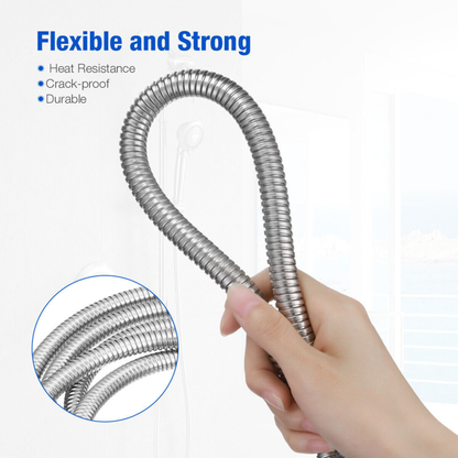 2m Flexible Shower Hose for Handheld Showerhead - Durable Plumbing Tube for Bathroom Use