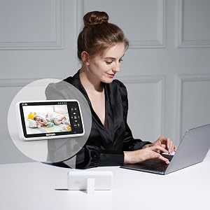 New 5 inch Video Baby Monitor with Camera and Audio, 4X Zoom, 22Hrs Battery, 1000ft Range 2-Way Audio Temperature Sensor Lullaby