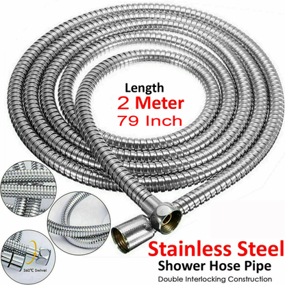 2m Flexible Shower Hose for Handheld Showerhead - Durable Plumbing Tube for Bathroom Use
