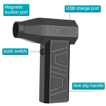 Turbo Fan Electric Air Duster Portable 130000RPM Cleaning Jet Blower Tool Car Blowing Snow 4 Gears adjustable Type-C Charging