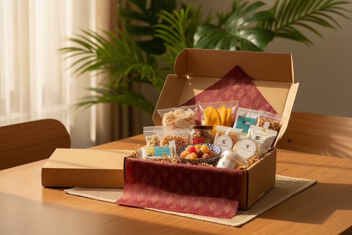Thai subscription box unboxing scene